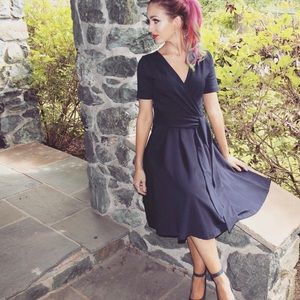 Unique Vintage Navy Blue Dress